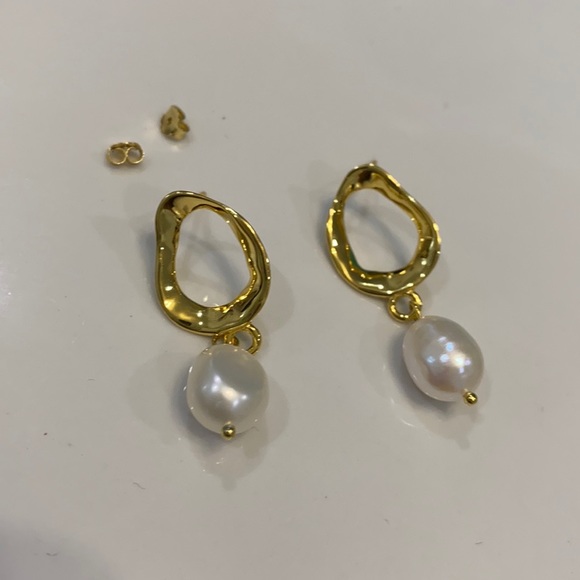 Earrings fresh water pearl S 925 - Picture 1 of 3